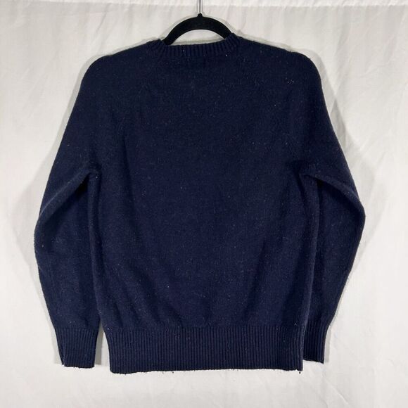 J. Crew Lambs Wool Blend Sweater Women's Medium Blue Knit Crew Neck Pullover - Picture 7 of 9